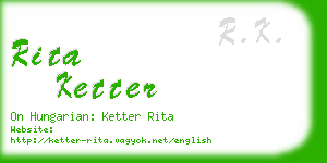 rita ketter business card